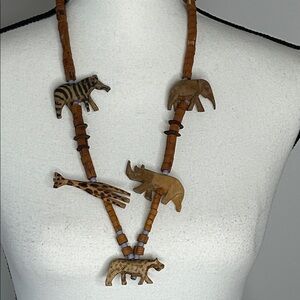 Safari Wooden Animal Necklace